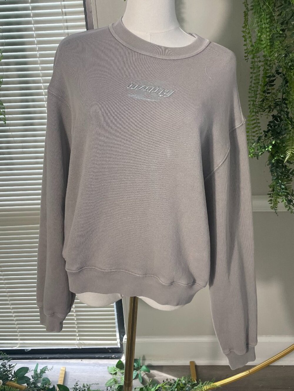 Alexander Wang | Crewneck Sweatshirt in Washed Oyster